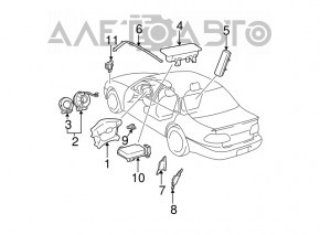 Подушка безопасности airbag в руль водительская Toyota Camry v30 02-04 крышка