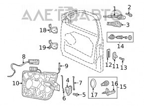 Замок двери передней правой Jeep Grand Cherokee WK2 11-21