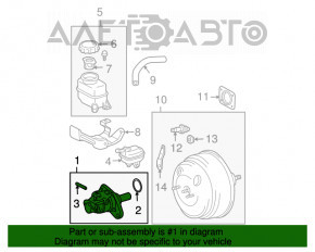 Головний гальмівний циліндр із бачком Lexus RX300 RX330 RX350 04-09