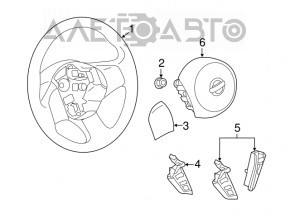 Руль голый Nissan Versa 12-14 usa темно-серый, резина, затерт