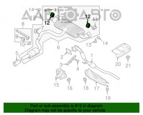 Кронштейн глушителя задний правый VW Atlas 18- 3.6