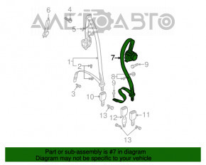 Ремень безопасности задний центр Audi Q7 4L 10-15
