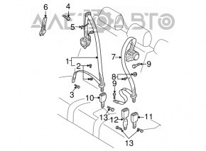Ремень безопасности задний центр Audi Q7 4L 10-15
