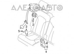Ремінь безпеки 3 ряду прав Audi Q7 4L 10-15 черн, тріщини на кріплення