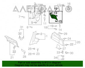 Накладка задньої стійки ліва Audi Q7 4L 10-15 під 2 ряди, чорна