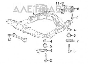 Лопух переднього підрамника передній прав Acura TLX 15-
