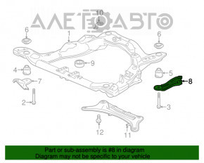 Лопух заднего подрамника задний правый Acura MDX 14-16 дорест