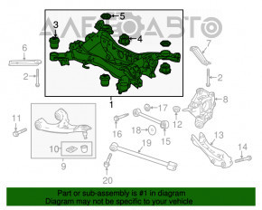 Подрамник задний Acura MDX 17-20 рест FWD