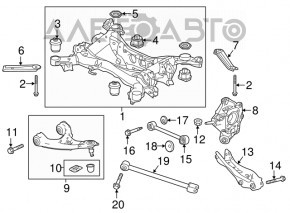 Подрамник задний Acura MDX 17-20 рест FWD