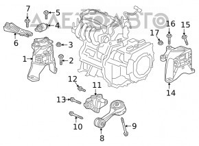 Кронштейн подушки двигателя передний Honda Clarity 18-21 usa