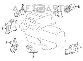 Подушка двигуна права Honda CRV 12-16