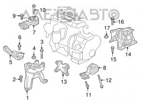 Подушка двигуна права Honda CRV 17-19 2.4