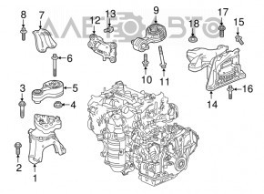 Подушка двигателя правая нижняя Honda Accord 18-22 2.0T
