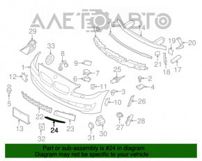 Молдинг нижньої ґрати переднього бампера прав BMW 5 F10 11-13