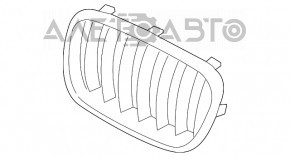 Решетка радиатора grill левая BMW X3 F25 11-14 дорест ноздря, хром, песок