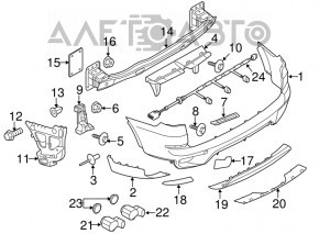 Крепление заднего бампера правое внутр BMW X5 E70 07-13