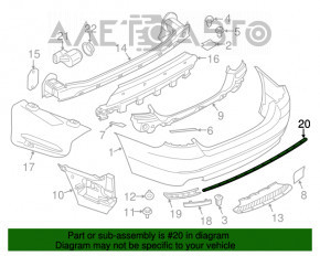 Молдинг заднего бампера центр BMW 5 F10 11-16 Modern Line