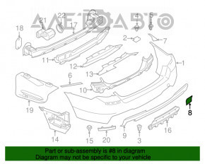 Заглушка буксир крюка заднего бампера BMW 5 F10 11-16 M Pack