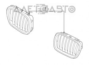 Решетка радиатора grill ноздря левая BMW X5 E70 07-13