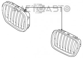 Решетка радиатора grill ноздря правая BMW X5 E70 07-13 новый неоригинал SIGNEDA
