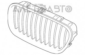 Решетка радиатора gril левая BMW 5 F10 11-13 хром, царапины на хроме