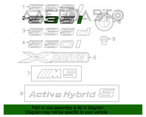 Емблема напис 535i кришки багажника BMW 5 F10 09-17