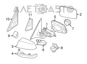 Дзеркало бічне праве BMW 5 F10 11-16 BSM та камера