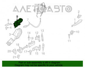 Механізм ручки дверей зад лев BMW 5 F10 11-16 keyless