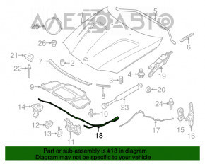 Трос відкривання замка капота передня частина BMW X3 F25 11-17 зламана клямка