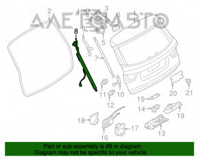 Амортизатор двері багажника лівий BMW X3 F25 11-17 електро, відсутня фішка