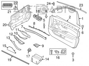 Накладка двери внутренняя верхняя передняя левая BMW 5 F10 11-16 черная