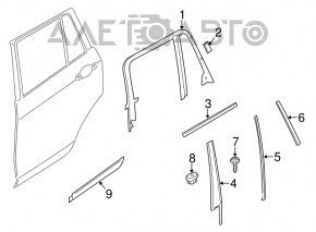 Накладка двері бічна зад прав BMW X3 F25 11-17 центральна