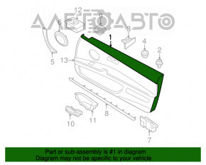 Молдинг обшивки дверей картка передній лев дерево BMW 335i e92 07-13