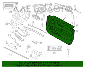 Обшивка дверей картка перед правим BMW 5 F10 11-16 шкіра Dakota сіра