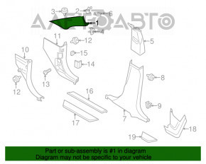 Накладка передней стойки левая BMW X3 F25 11-17 серая, потерта