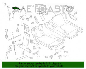 Накладка передней стойки верхняя левая BMW 5 F10 11-16 чёрн