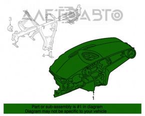 Торпедо передня панель без AIRBAG Mini Cooper F56 3d 14-чорний під великий монітор