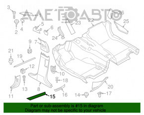 Накладка порога зовнішня передня права BMW 5 F10 11-16 чорна, Б/У