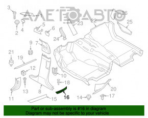 Накладка порога внешняя задняя правая BMW 5 F10 11-16 черая