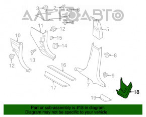 Накладка порога внутренняя задняя правая BMW X3 F25 11-17 черная