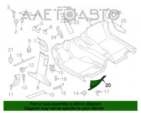 Накладка порога внутренняя задняя правая BMW 5 F10 11-16 бежевая oyster