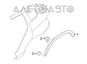 Накладка арки крыла задняя правая BMW X3 F25 11-17 структура, надломано крепление, тычка
