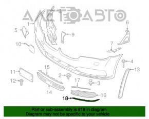 Молдинг переднього бампера лев BMW 7 G11 G12 16-19 хром