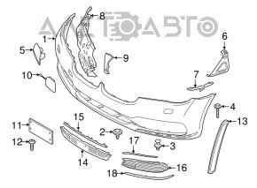 Молдинг переднього бампера прав BMW 7 G11 G12 16-19 хром