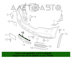 Молдинг переднього бампера центр BMW 7 G11 G12 16-19 хром