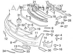 Бампер передній голий BMW 3 F30 16-18 Sport line