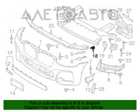Кронштейн усилителя переднего бампера левый низ BMW X3 G01 18-21 новый OEM оригинал