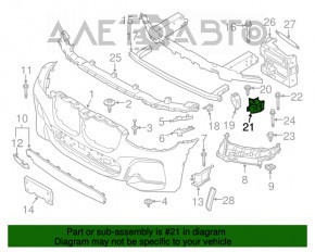 Крепление кронштейна радиатора нижнее левое BMW X3 G01 18- новый OEM оригинал