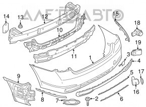 Бампер задний голый BMW 7 G11 G12 16-19 без парктроников