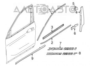 Накладка дверей нижня передня права BMW X1 F48 16-19 структура